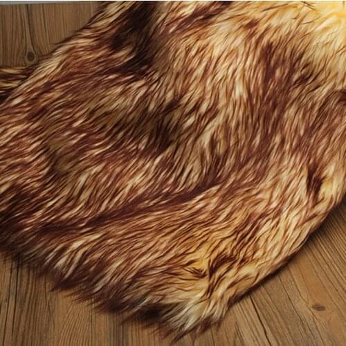5cm Long Hair Plush Fur Beach Wool Fox Fur Faux Plush Fur Fabric For Winter Coat Pillow Case Vest Fur Collar Sofa Chair Cushion
