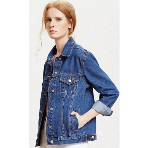 Denim Jacket Womens Loose Spring and Autumn New Korean Style Boyfriend Short Large Size Versatile Trendy Ins Black Top