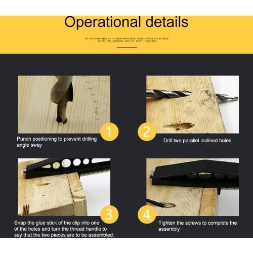 Jig Joint Fixed Clamp Woodworking Pockets Upgrade Hole Clamp Pockets Slant Hole Pull Clip Drilling Draw Tool 250mm /240mm