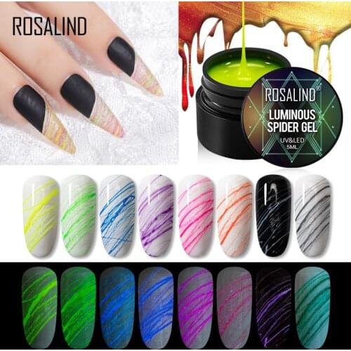 Nail Art Gel 8 Color Polish Luminous For Nail Art Gel Spider Line Design LED/UV Lamp Nail Polish Fluorescent Colorful Gel TSLM1