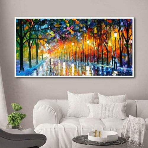 Romantic night street scenery Large 5D DIY Diamond Painting Full Square Round Embroidery Mosaic Needlework Home Decor AA2550