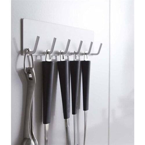 Kitchen Hook Rack Drill Free Metal Magnetic Hook Refrigerator Organizer