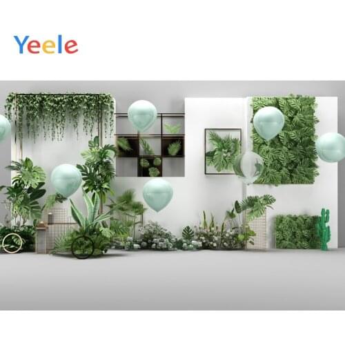 Summer Tropical Palm Tree Leaves Balloon Wedding Photocall Baby Birthday Backdrop Vinyl Photography Background For Photo Shoot