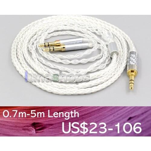 LN006567 2.5mm 4.4mm XLR 8 Core Silver Plated OCC Earphone Cable For Hifiman Sundara Ananda HE1000se HE6se he400i he400se Arya