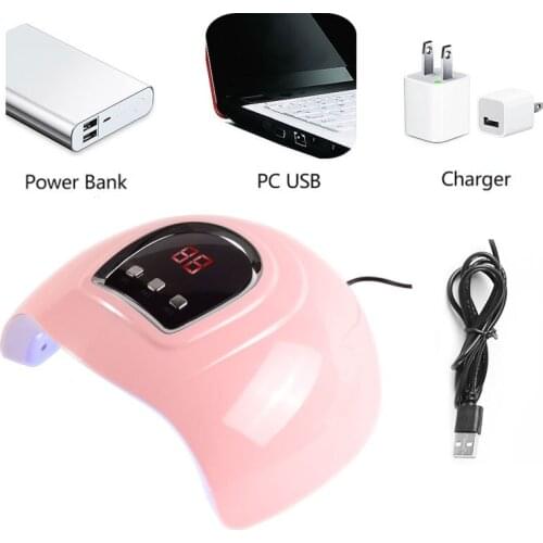 Nail Manicure Art Tools Pink Nail Lamp 54W UV LED Gel Nail Dryer Curing Manicure Pedicure UV Lamp Machine 3 Timers 30/60/90s