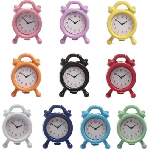 New Mini Alarm Clock Electronic Round Number Double Bell Desk Table Digital Quartz Clock Home Decoration Retro Portable 1:12