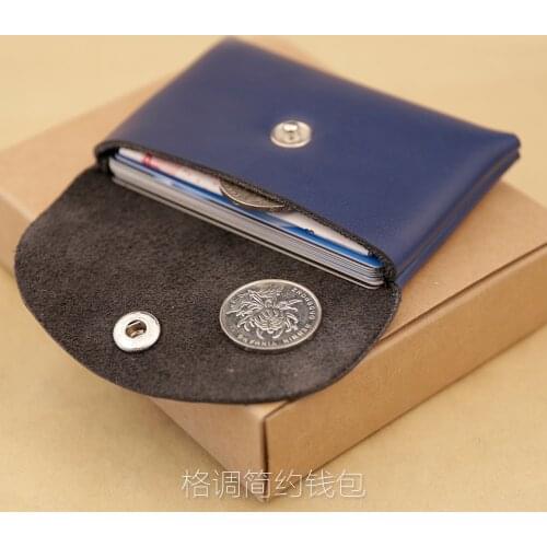 Mini mens womens ultra-thin small card bag coin purse coin purse buckle leather small purse for men