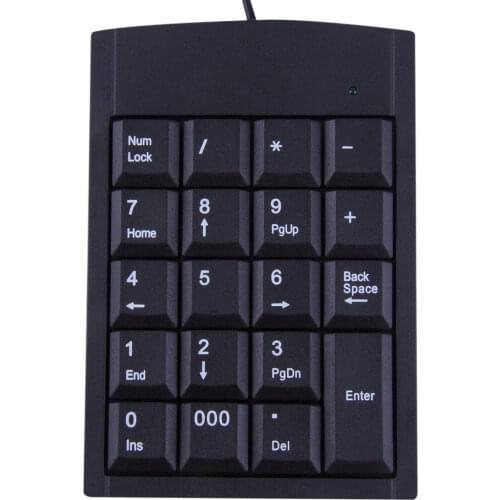 19 Keys Mini USB Numeric Keyboard Wired Numeric Keyboard Keypad Numeric keypad Adapter for Laptop PC Windows