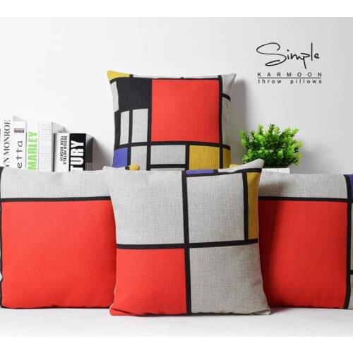 Nordic Style Decorative Pillows Cover Black Red Throw Pillows Cover Grey Geometric Cushion cover Home Decor for sofa 45x45cm
