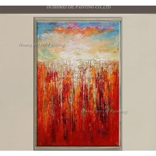 New Hand Painted Modern Abstract Knife Landscape on Canvas Wall Art Oil Painting Mural Picture For Living Room Decor