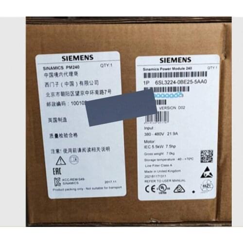 New Siemens Sinamics G120 6SL3224-0BE25-5AA0 6SL3 224-0BE25-5AA0