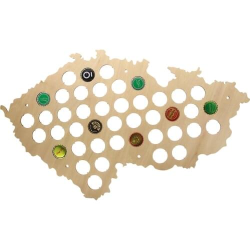 Czech Republic Beer Cap Map Pub Bar Wooden Wall Sign Beer Bottle Cap Display Holder Patriotic Czech Map Man Cave Beer Lover Gift