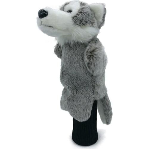 Plush Wolfhound Dog Golf Fairway Woods Headcover Hybrid Golf Cover Animal Sporting Goods Mascot Novelty Cute Gift