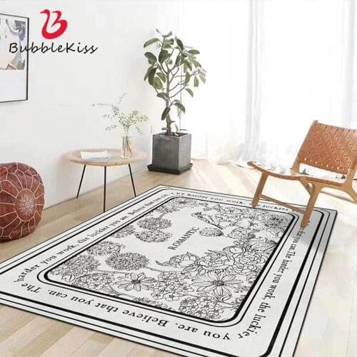Bubble Kiss Light Luxury Carpet for Living Room Loop Velvet Soft Flower Bird Rugs for Bedroom Entrance Decoration Thickened Mat