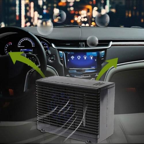 Adjustable 12V Car Air Conditioner Cooler Cooling Fan Water Ice Evaporative 4XFB