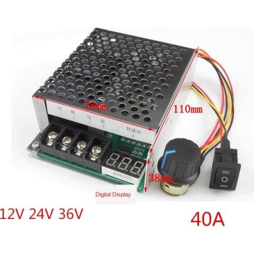 40A DC Motor Speed Controller, Motor Speed Controller, Reverse Switch, Digital Tachometer, 12V24V36V