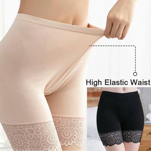 40KG-85KG Summer Women Plus Size Safety Pants Soft Comfortable Modal Material Stretch Shorts with Lace Thin Panties Under Skirt