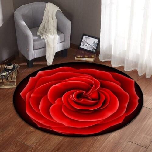 Nordic Round Carpet for Living Room Halloween Valentines Day Home Decoration Anti Slip Floor Mat Bedroom Area Rugs Tatami Mats