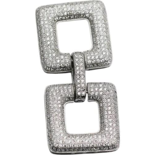 Beadsnice 925 Sterling Silver Fold Over Clasp CZ Clasp Handmade Jewelry Making Findings 35299