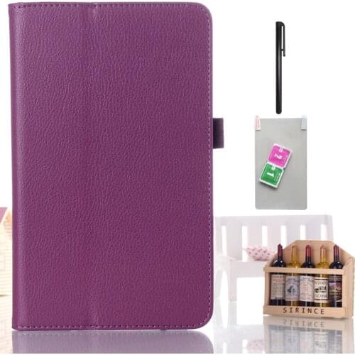 Smart Case For Samsung GALAXY Tab 4 8.0 SM T330 T331 T331C 8inch Flip Leather Folded Rotate Tablet Cases Cover + Film + Pen