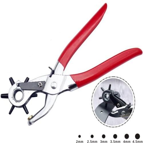 Revolving Leather Canvas watch/Belt Punch Punching Plier Hole 2, 2.5, 3, 3.5, 4, 4.5 Multifunction hole punch pliers
