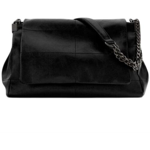 2021 New Women Vintage Solid Color Chain Soft Leather Shoulder Handbags fashion Messenger Bags Soft Flap Women Purse and purse