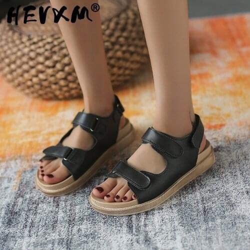 2021 Gladiaor Sandals Women Microfiber Flat Shoes Woman Sandals Summer Women Shoes Platform Sandale Femme Hook Loop Solid