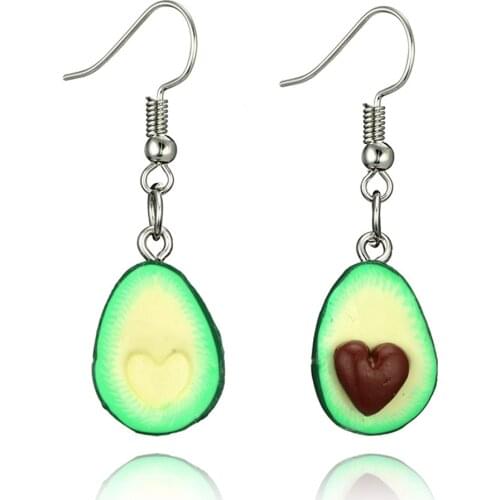 Ladies Dangle Earrings Miniature Food Green Avocado Exquisite Eardrop Jewelry Hook Earring Gifts For Friends Pendientes Серьга
