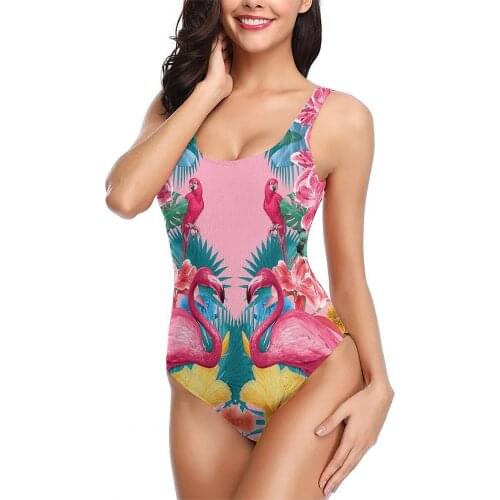 Woman Swimsuit Flamingos Tropical Style Bikini Bubble Hot Spring Swimwear Sexy Swimsuit Beach Summer Fashion bathing suit