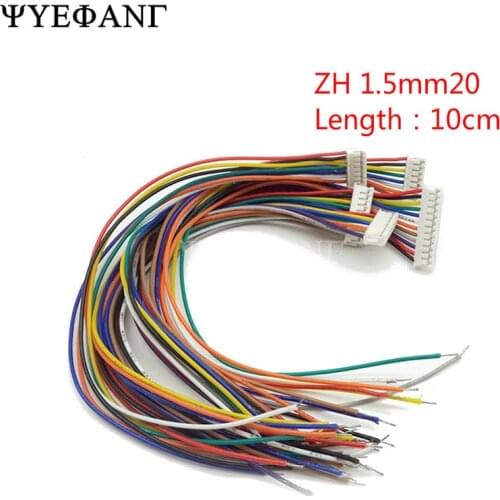 10PCS ZH 1.5mm ZH1.5 Single Head Electronic Wire Terminal Cable 10cm line 2p 3p 4p 6p 8p 9p 10p