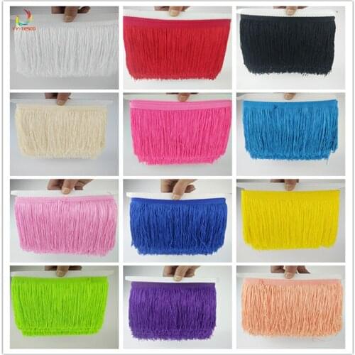 10 yard/lot 15CM Long Polyester Fringe Trim African Tassel Ribbon Lace Sew Garment Latin Dress Curtain Trimming DIY Accessories