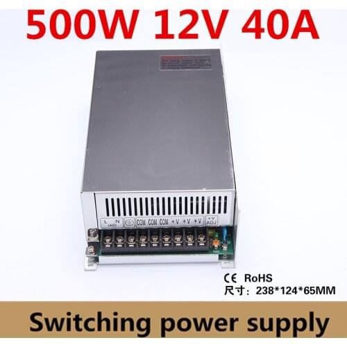 12vdc custom made in China high quality 500w strong switch mode power supply 500w 12v 40a with ce certification s-500-12
