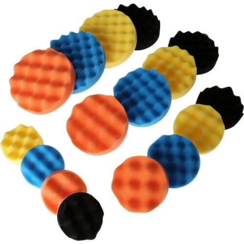 4Pcs 3/4/5/6 Inch Car Polishing Buffing Sponge Pads for Car Polisher Buffer Soft Wave Foam Waffle Pad Car Wash 80/100/125/150mm