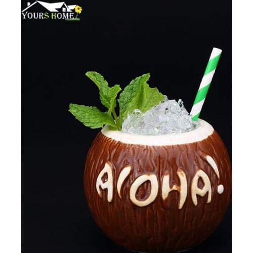400ml Ceramic Mug Coconut Shape Mug For Gifts Cups And Mugs Collection New Year Decoration Tiki Mug Barware
