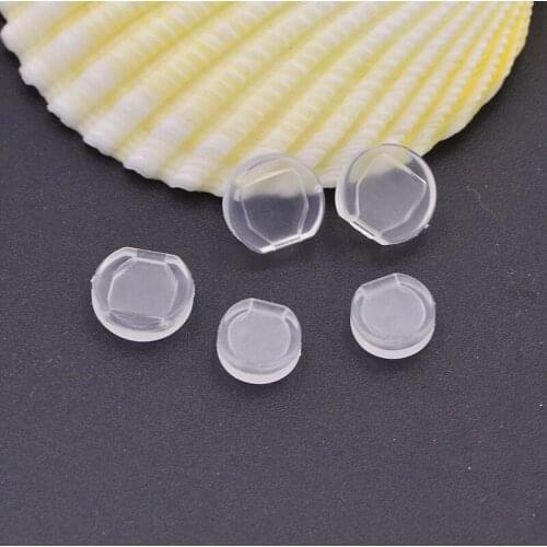 50PCS 6.8mm 7mm 9mm Transparent PC Plastic Anti-pain Pad Ear Clip Anti-pain DIY Earring Finding Jewelry Accessories