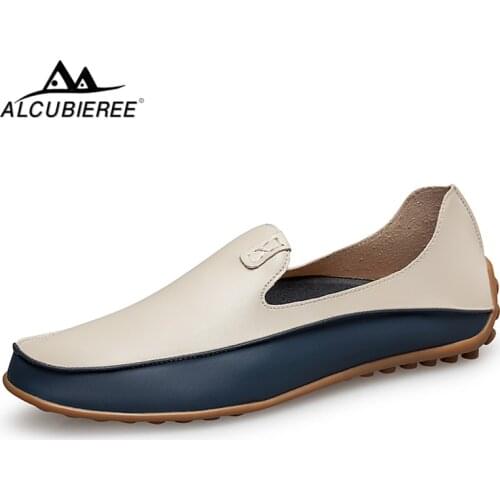 ALCUBIEREE Fashion Driving Shoes For Men Summer Breathable Loafers Walking Casual Moccasins Shoes Men Slip-on Flats Boats Shoes