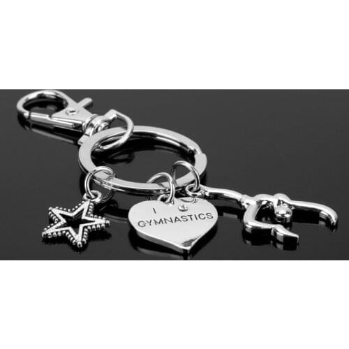 Gymnastics Sport Lover Key Chain She believed she could so she did Alloy Keychain Accessories Pendant Key Ring Charms Keychains