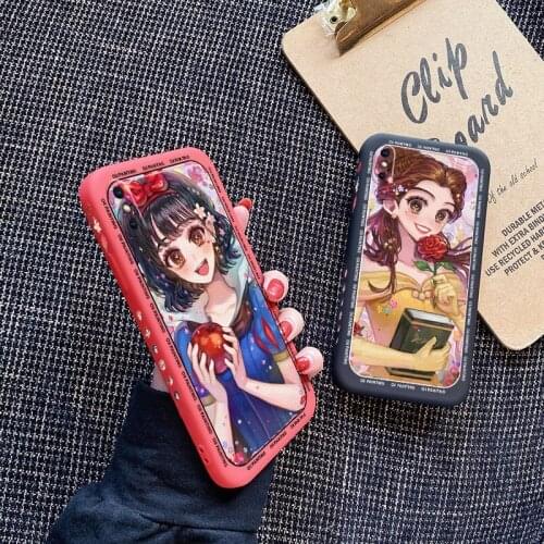 For IPhone X Xr Xs Max 11 Pro Max Fall proof case cartoon beauty pattern protective cover