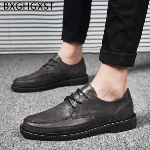 Black men shoes leather fashion casual shoes men luxury brand Elevator shoes for men high quality formal dress крассовки мужские