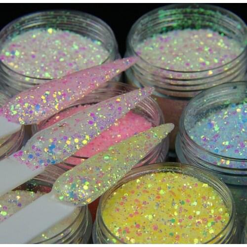 10g/Box Holographic Laser Photochromic Nail Polish Glitter Powder Nail Sequins Acrylic Paint Powder Decorative Nail Accessories
