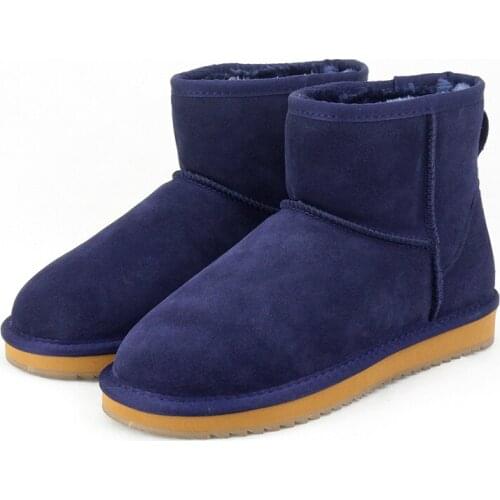 Hot Sale Snow Boots Warm Winter Boots Non-slip Soles Genuine Leather Women Boots Ankle Boots Thick Plush Lady Shoes