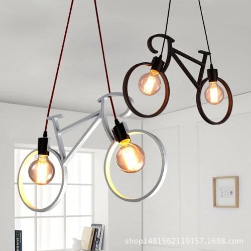 And contracted bicycles droplight Dining-room sitting room bedroom study cafe, wrought iron double head lamp