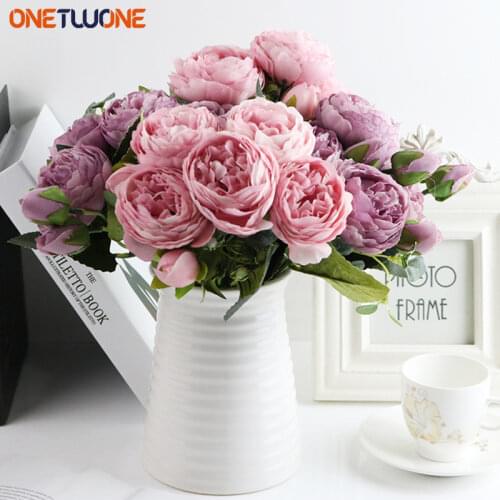 Artificial flowers for decoration Rose Peony Silk small bouquet flores party spring wedding decoration mariage fake Flower