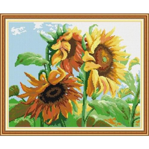 Sunflower Flower Pattern 5D DIY Diamond Painting Full Round/Square Diamond Cross Stitch Set Rhinestone Mosaic Embroidery Gifts
