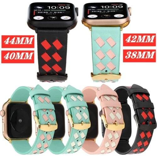 Leather woven strap Bracelet For Apple Watch band 4 Sport belt Replacement Wrist strap for Iwatch 3/2/1 Accessories 44/40/42/38m