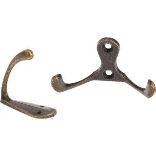 5pcs Double Prong Hooks Wall Bath Coat Towel Hanger Bathroom Accessories Furniture fittings