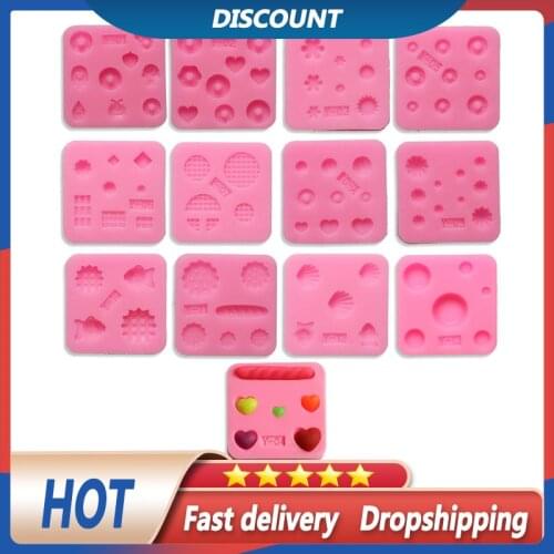Multiple Pattern Mini Silicone Mould Chocolate Cake Baking Tools DIY Jewelry Miniature Food Geometry Mold