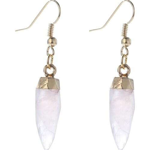 Fashion Natual Pink Semi Precious Energy Stone Earring