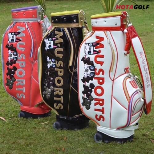 MU golf bag Womens PU waterproof wear-resistant wheeled golf bag club bag Roller rod standard bag