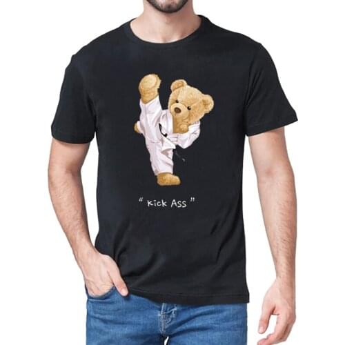 New Bear animal Print T-shirts for men Summer casual T-shirt Loose Crew Neck Harajuku Tops short sleeve trendy mens T-shirt